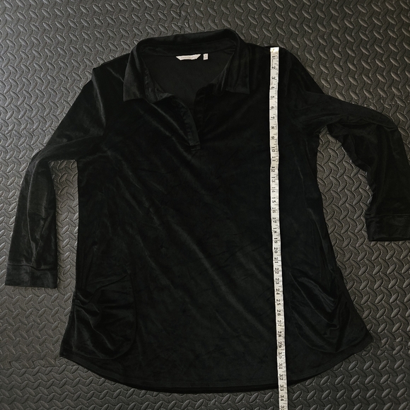 Soft Surroundings Black Velour Tunic Top Long Sleeve  2X - Picture 9 of 15